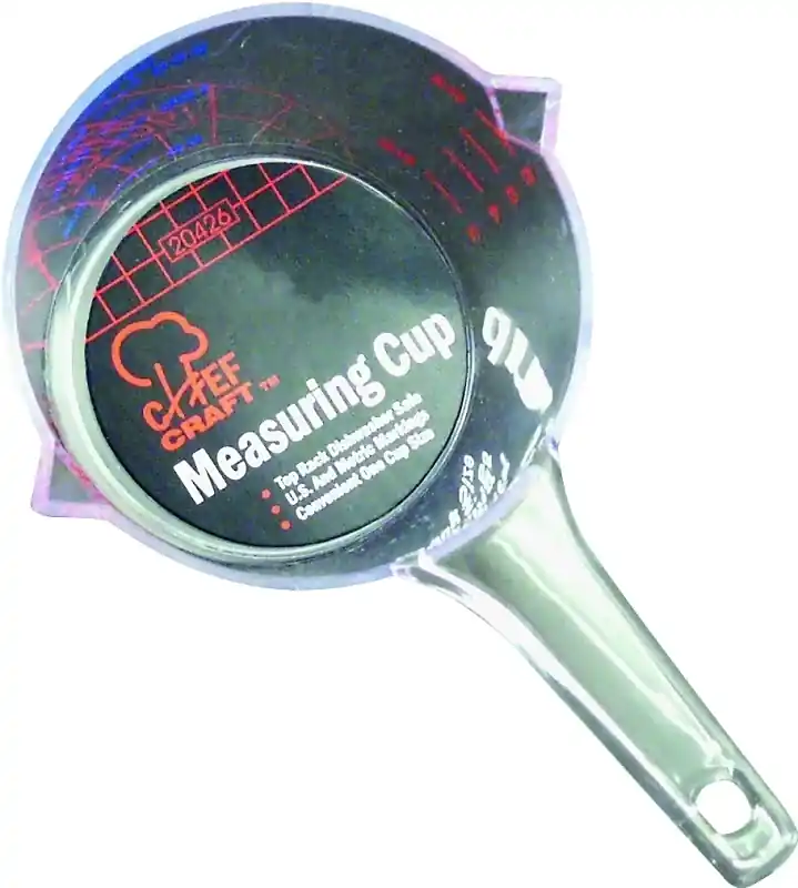 1 Cup Clear Plastic Measuring Cup With Metric And U.s. Markings