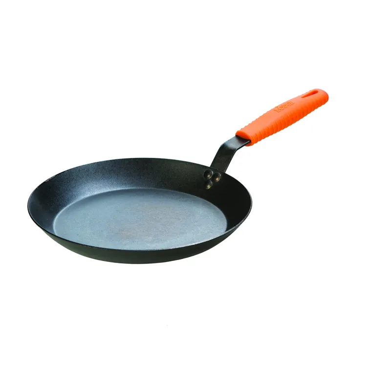 Steel Skillet With Silicone Handle Holder, Seasoned, 12-in.