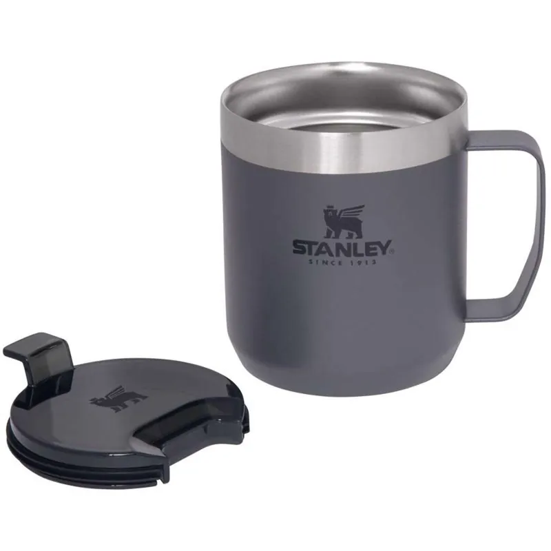 Classic 12 Oz Charcoal Gray Bpa Free Insulated Mug With Tritan Lid