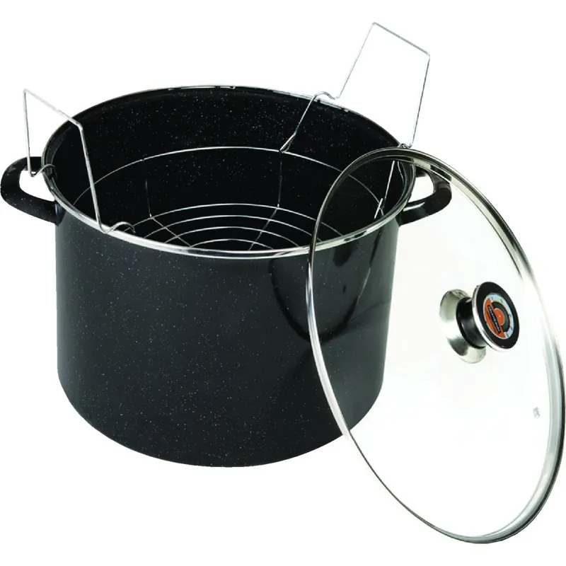 Heavy-gauge Water Bath Canner With Rack & Glass Lid, 21 Qt.