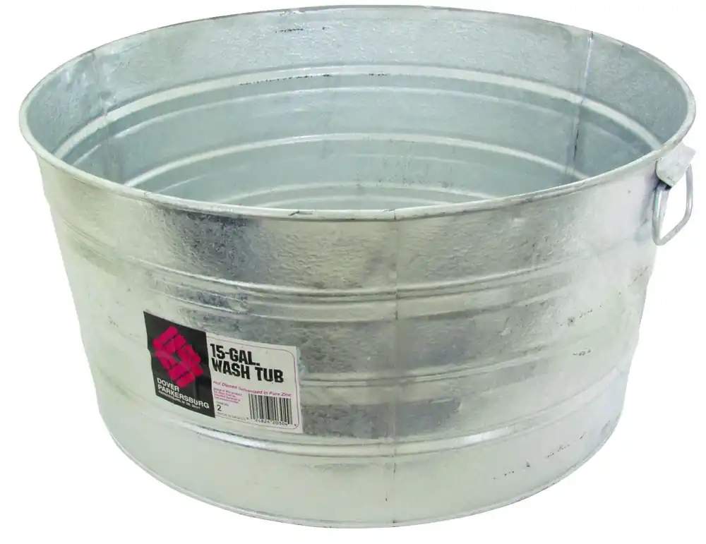 11 Gal. Round Hot-dipped Steel Utility Tub - Heavy-duty, Versatile Design