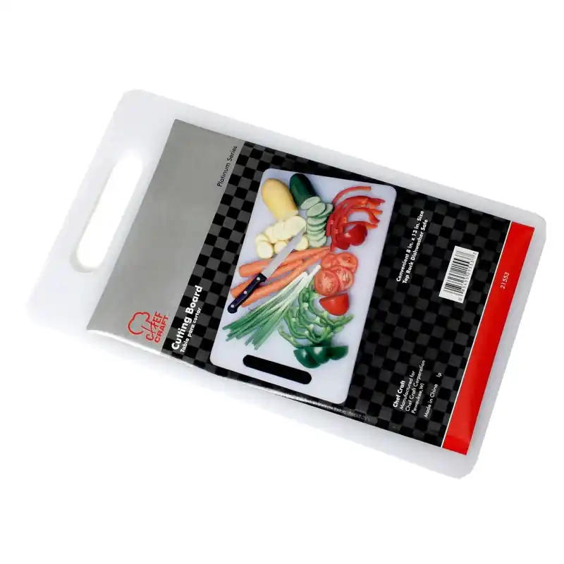Chef Craft 8 In. W X 13 In. L White Plastic Cutting Board Model 21553