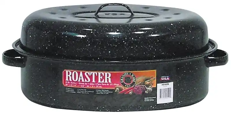 Porcelain Enamel Covered Roaster 7.18 Qt Black