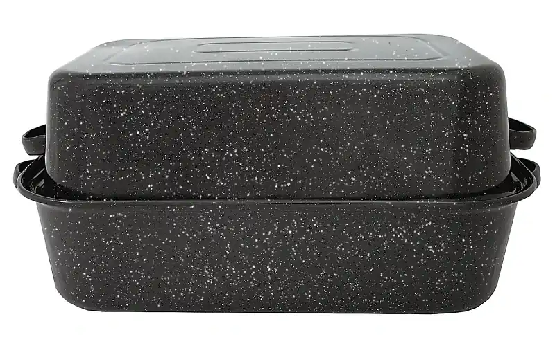 Roaster With Cover, Black, 25 Lb. Capacity, 21 In.