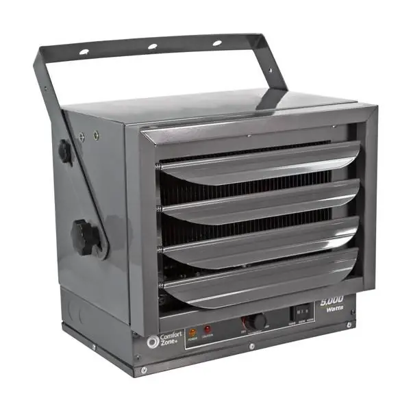 Ceiling Mount Industrial Heater, 3 Settings, Thermostat, Charcoal Gray, 5,000 Watts