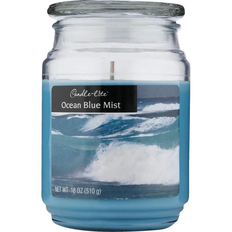 Scented Candle Jar, Ocean Blue Mist Wax, 18-oz.