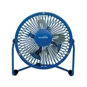 High-velocity Personal Fan, Dual Usb/120-volt, Blue, 4-in.