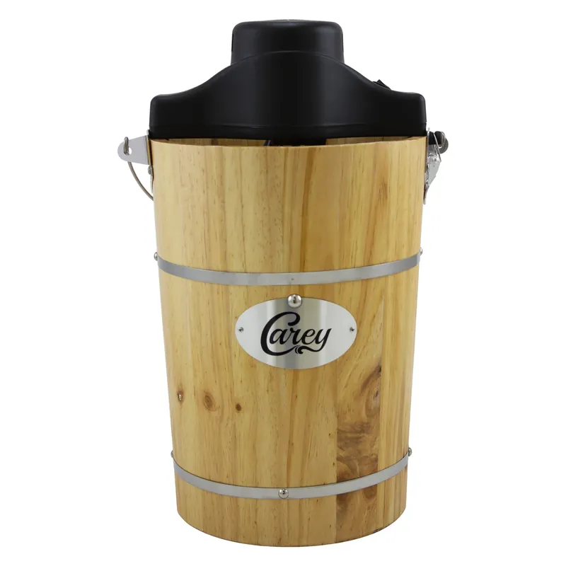 6 Quart Electric Ice Cream Maker With Wooden Bucket And Hand Crank