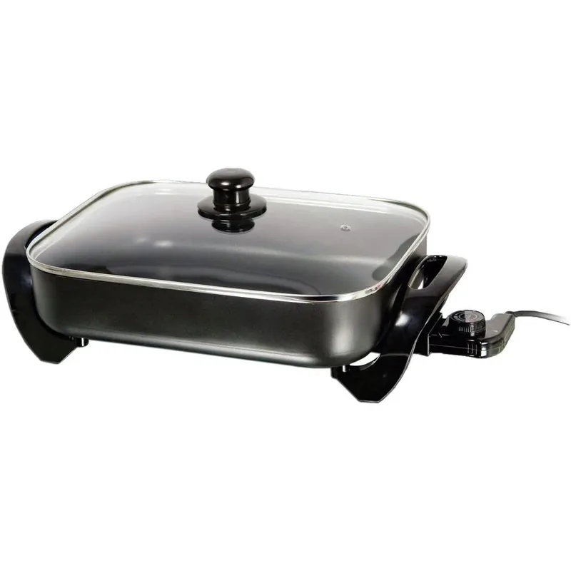 Sk-75 16-inch Non-stick Electric Skillet With Glass Lid, 1400 Watts