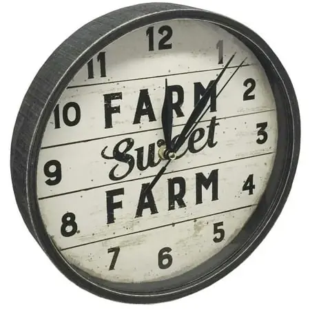 Farm Sweet Farm Wall Clock - Rustic Home Decor