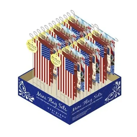 American Mini Boxed 2-sided Polyester Garden Flag Set Of 24 - 1‘1‘‘ X 6‘‘