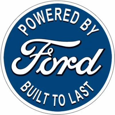 Metal Sign, Powered By Ford , 12 X 12 In.
