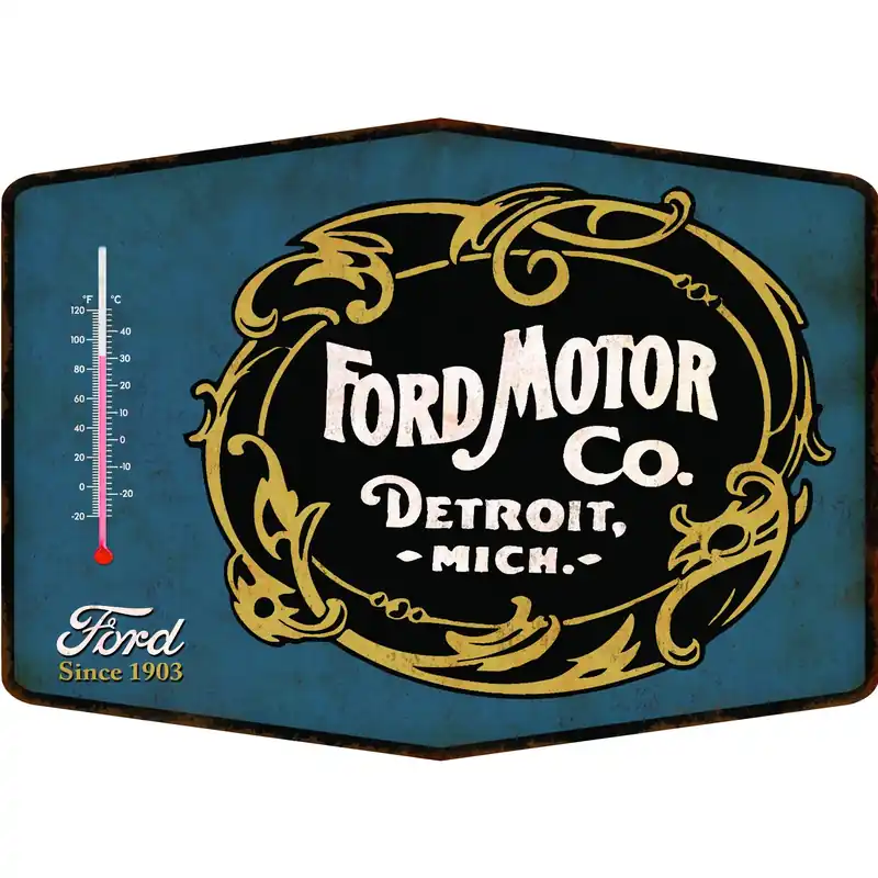 Open Road Brands Ford Detroit, Mich Thermometer Sign Tin 1 Pk