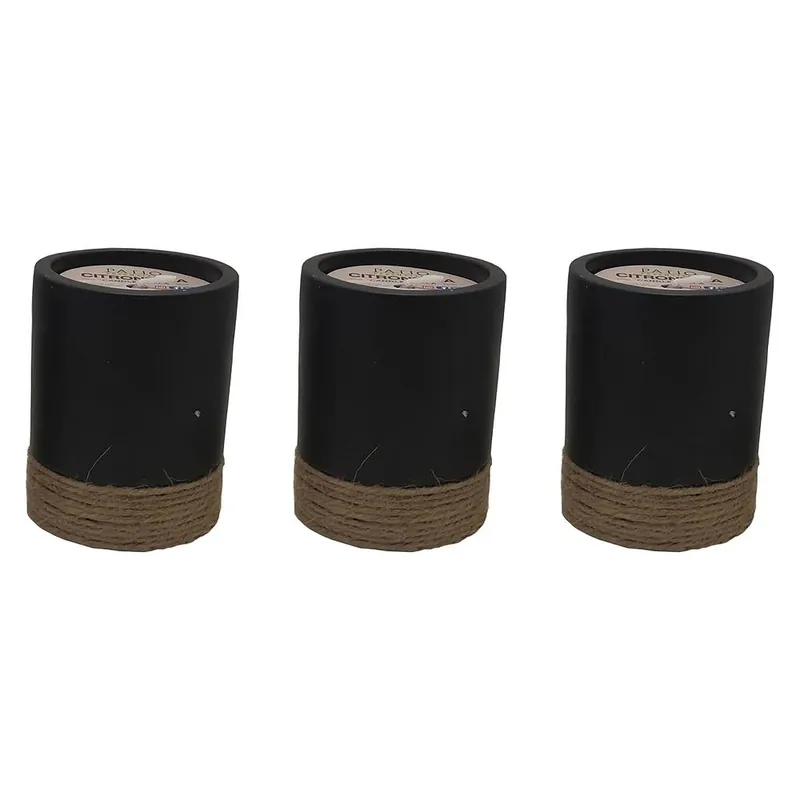 Cement Pot W/twine Accent Cndle