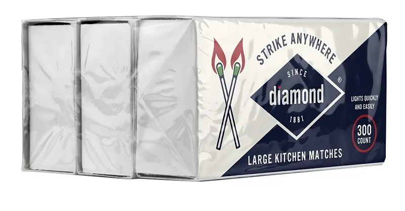 Greenlighttm Kitchen Matches - 3 Pack - 300 Matches Per Pack X 3 = 900 Match (strike Anywhere)