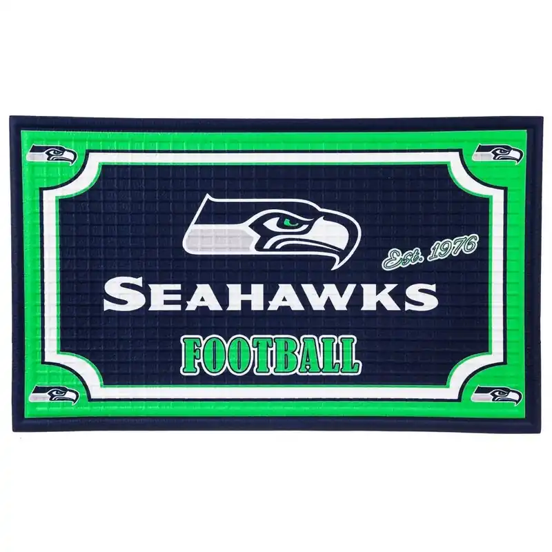 Seattle Seahawks 18 In. X 30 In. Embossed Welcome Mat - Team Colors