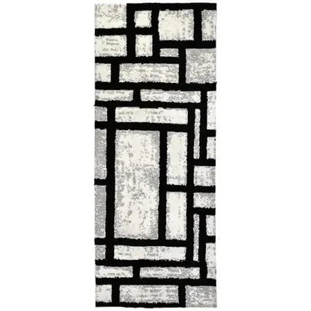 Labyrinth Black And Gray 21 X 54 In. Indoor Area Runner Rug - Model Ss-mhy001j