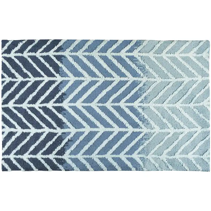33 In. L X 21 In. W Blue Straight And Arrows Accent Rug