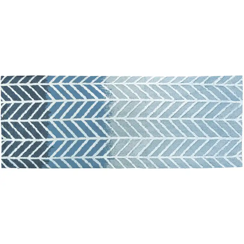54 In. L X 21 In. W Blue Straight And Arrows Accent Rug