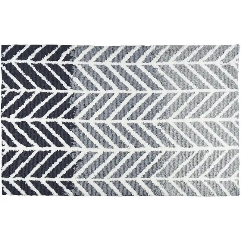 33 In. L X 21 In. W Gray Straight And Arrows Accent Rug