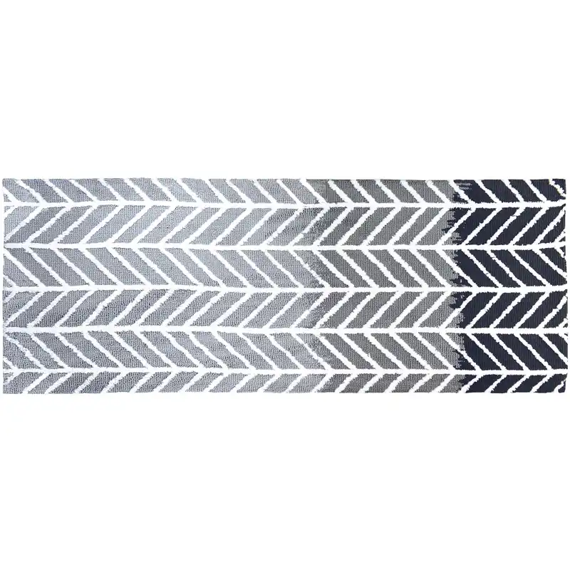 54 In. L X 21 In. W Gray Straight And Arrows Accent Rug