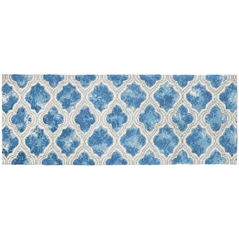 54 In. L X 21 In. W Multicolored Marrakesh Tile Runner Rug