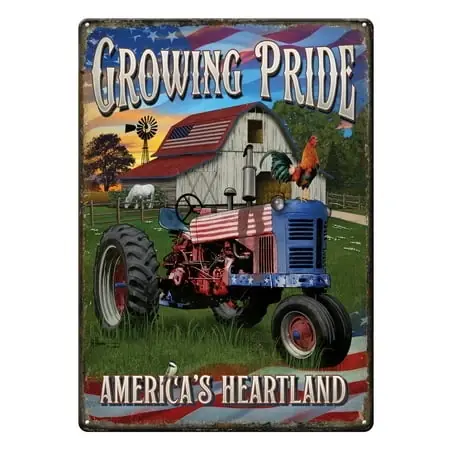 Weatherproof Tin Sign, Growing Pride, 12 X 17 Inches With Pre-punched Holes