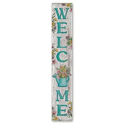Welcome Teal Flowers Sign