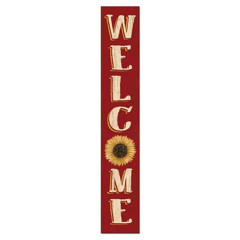 ! Multicolored Wood 46.5 In. H Welcome Sunflower Porch Sign