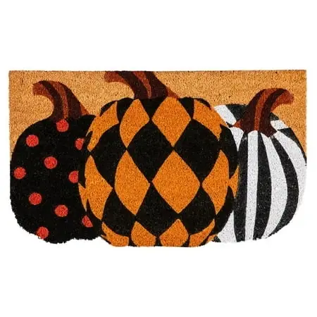 Pattern Pumpkins Shaped Indoor Outdoor Natural Coir Doormat 1‘6" X 2‘6" Multicolored