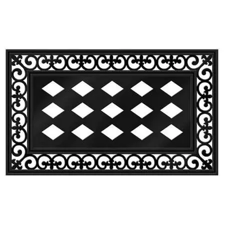 Scroll Doormat 30 X 18 Inches Rubber Pvc Decorative Floor Mat Insert Frame