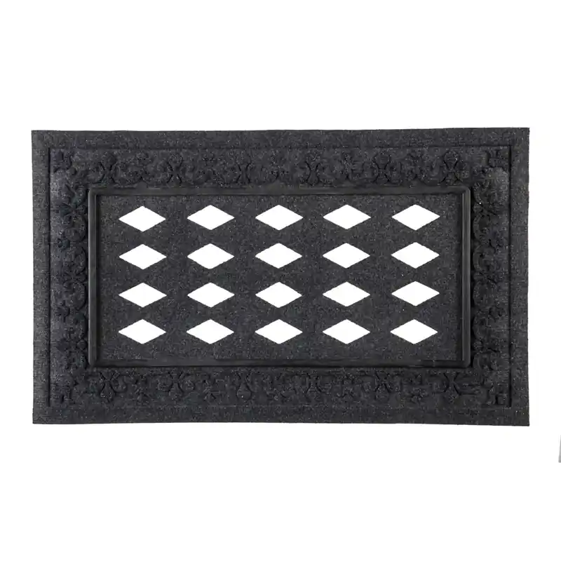 Decorative Fleur De Lis Black Sassafras Mat Tray 29.5" X 18"