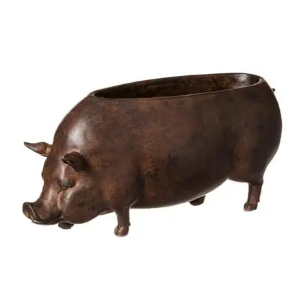 Resin Pig Planter For Indoor And Outdoor Use