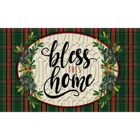 Plaid Embossed Floor Mat - Durable, Stylish, Non-slip Design