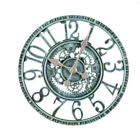 Outdoor Safe Decorative Resin Wall Clock - Weather Resistant, Stylish Design, 12 Inch Diameter
