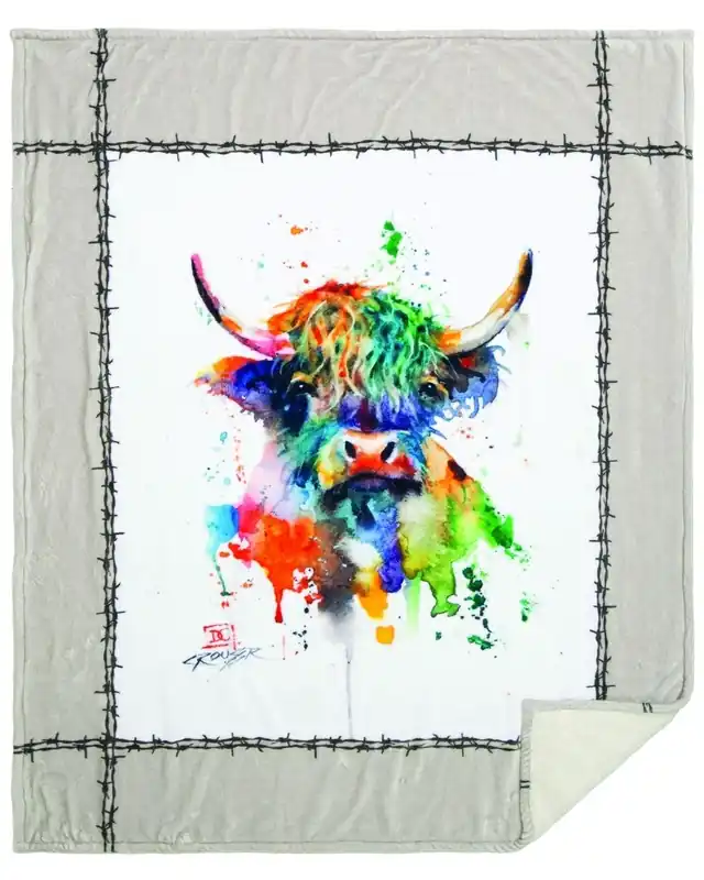 Highland Cow Plush Throw 54x68