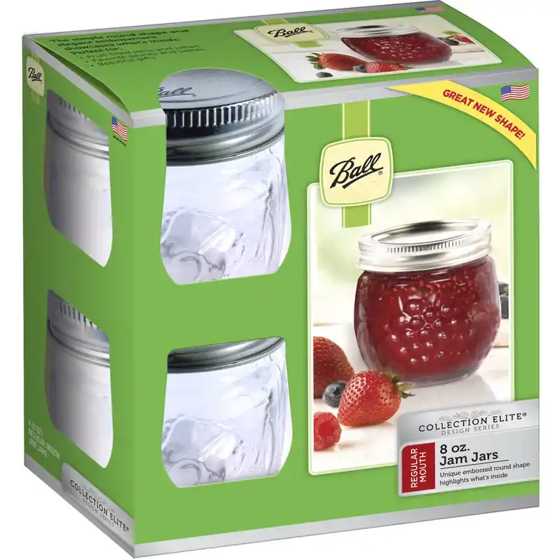 Collection Elite Regular Mouth Canning Jar 8 Oz 4 Pk