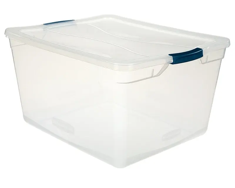 71 Qt. Cleverstore Clear Tote With Recessed Lid And Flat Latches