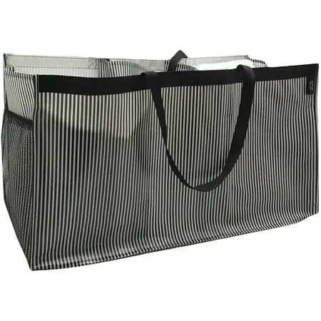 Trunkster Trunk Tote - Black & White Stripe Design