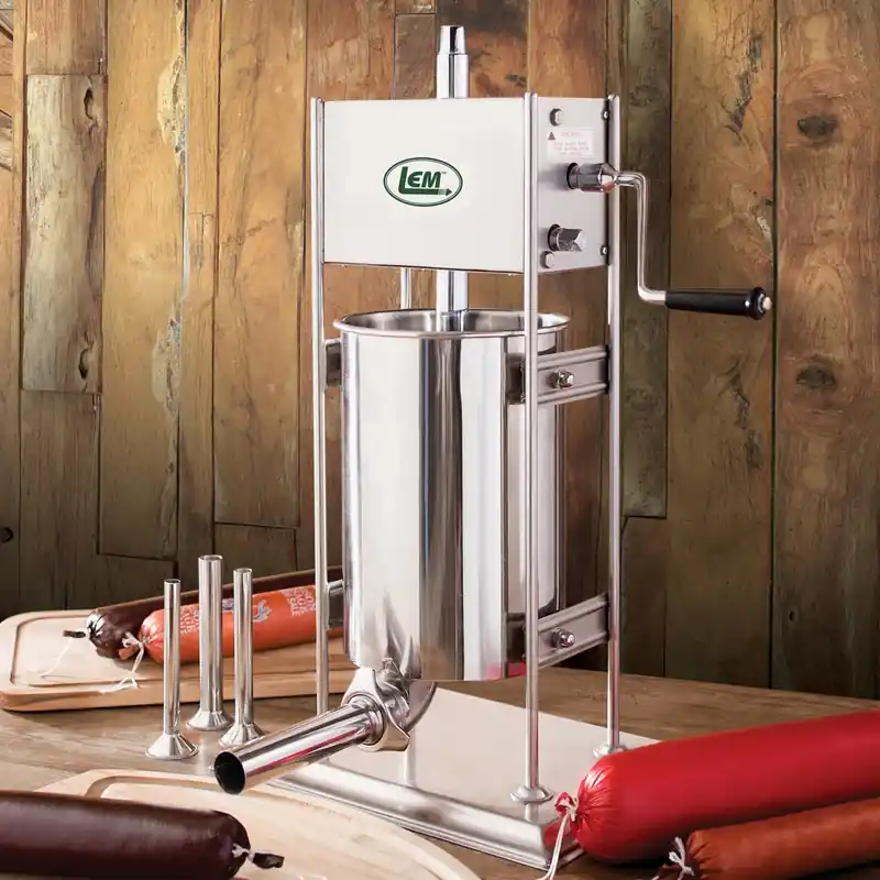 Big Bite Silver 25 Lb. Stainless Steel Dual Gear Meat Grinder And Sausage Stuffer
