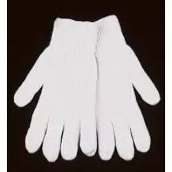 Work Gloves, Heavy Weight String Knit, Synthetic White Polyester And Cotton Blend, Large, 12 Pack