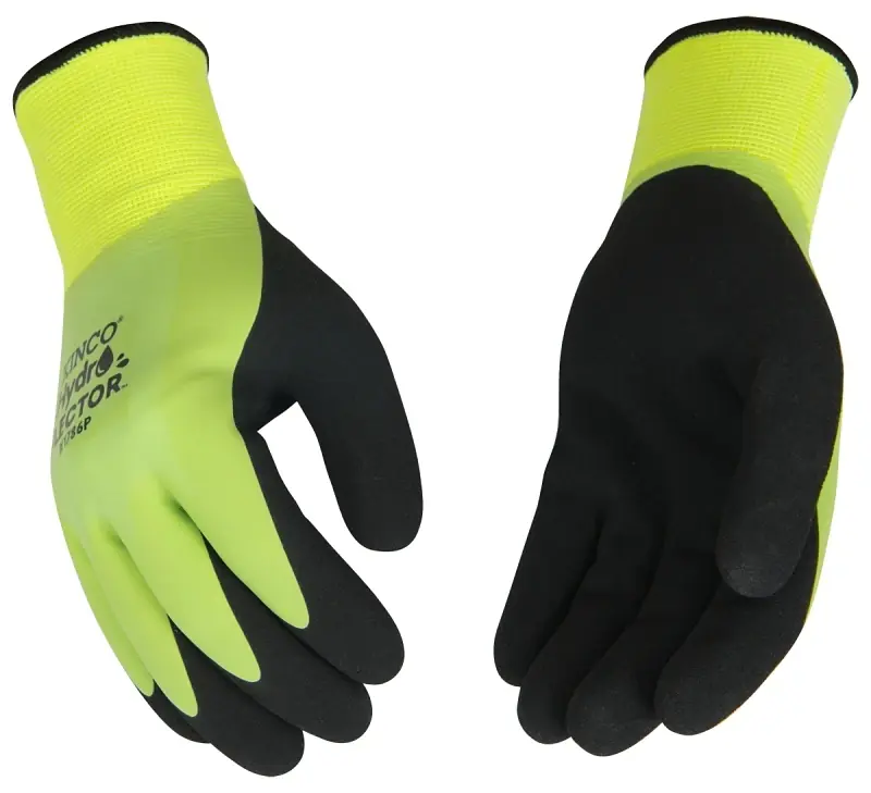 Hydroflector Men‘s Knit Wrist Cuff Waterproof Gloves Black/green M 1 Pair