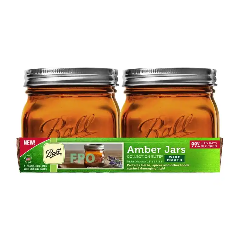 Collection Elite Wide Mouth Canning Jars 1 Pt 4 Pk