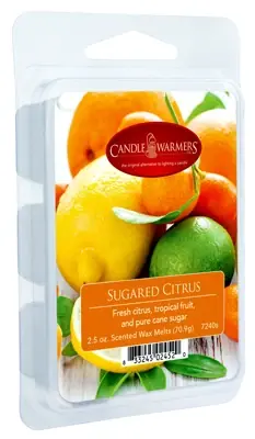 Wax Melts, Sugared Citrus, Fresh Citrus, Tropical Fruit, Sugar Cane, 6-ct.