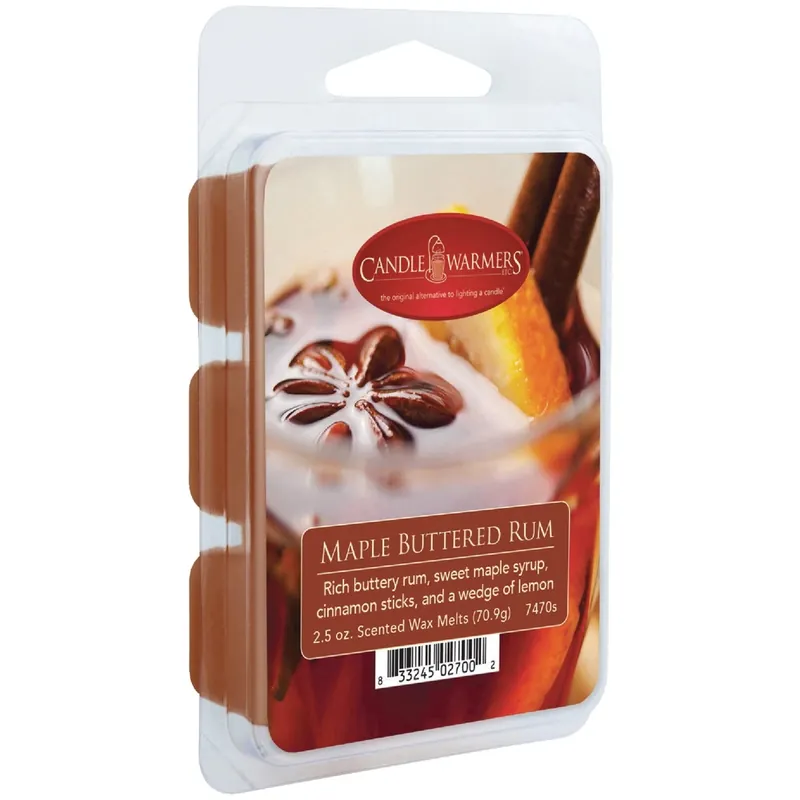Wax Melts, Maple Buttered Rum, Sweet Maple Syrup, Cinnamon Sticks & Wedge Of Lemon, 6-ct.