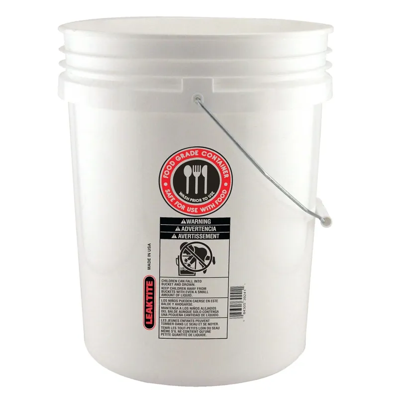 White 5 Gal Plastic Food Safe Bucket