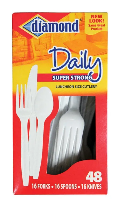White Heavy‑duty Plastic Cutlery Set – 48 Luncheon‑size Pieces
