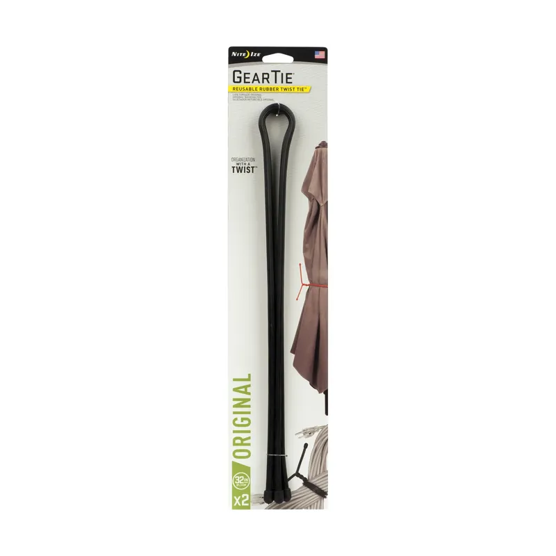 Gear Tie 32 In. L Black Twist Ties 2 Pk