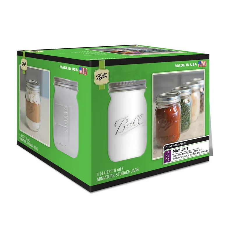 Mini Mouth Storage Jar 4 Oz 4 Pk