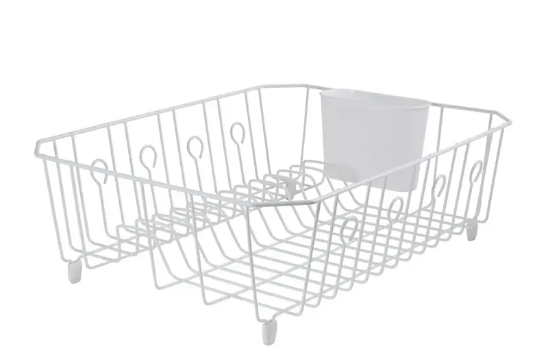 Dish Drainer, White Wire, Large